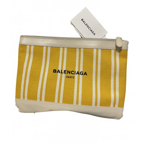 Pre-owned Balenciaga Leather Clutch Bag In Yellow