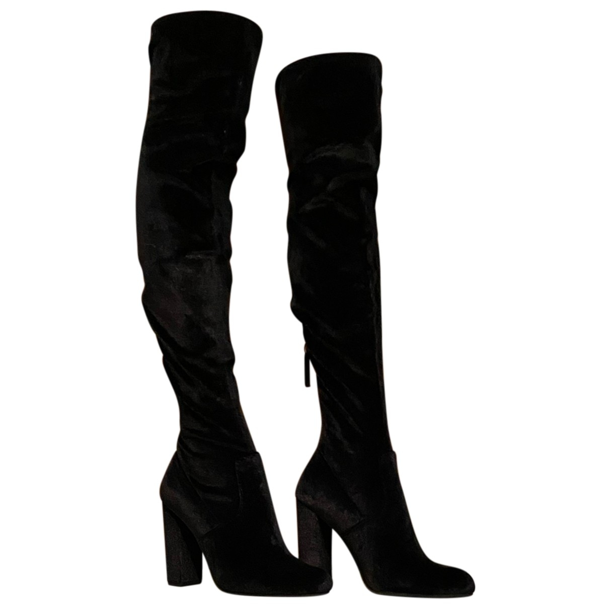 Pre-owned Steve Madden Velvet Boots In 