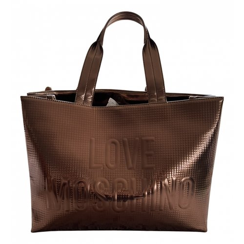 Pre-owned Moschino Leather Handbag In Gold