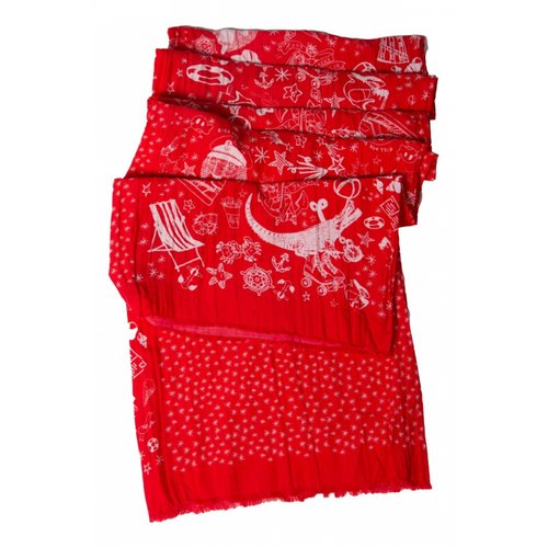 Pre-owned Jane Carr Silk Scarf In Red