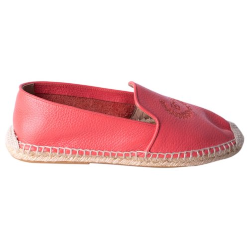 Pre-owned Emporio Armani Leather Espadrilles In Pink