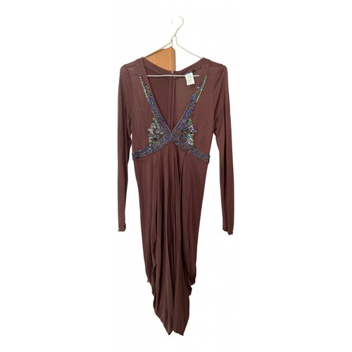 Pre-owned Patrizia Pepe Silk Mid-length Dress In Brown