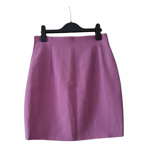 Pre-owned Versace Wool Mini Skirt In Purple