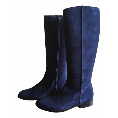 Pre-owned Anaki Riding Boots In Blue