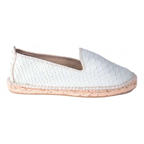 Pre-owned Manebi Leather Espadrilles In White