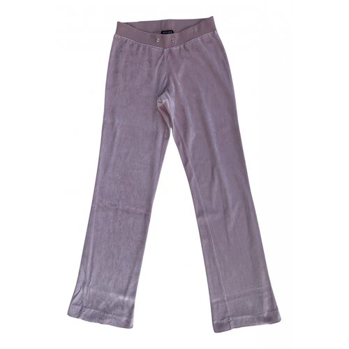 Pre-owned Escada Velvet Straight Pants In Pink