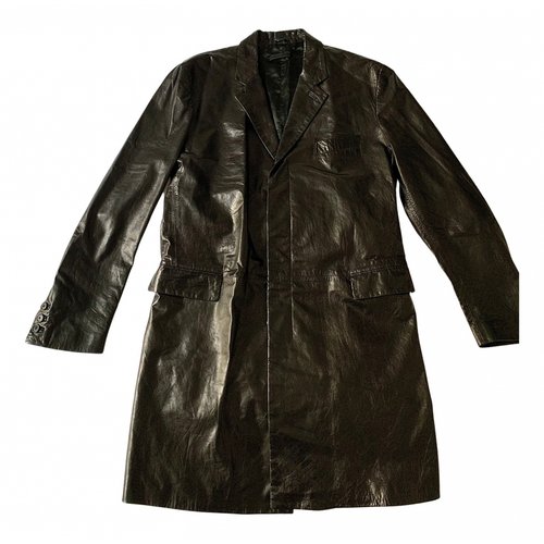 Pre-owned Helmut Lang Leather Coat In Black