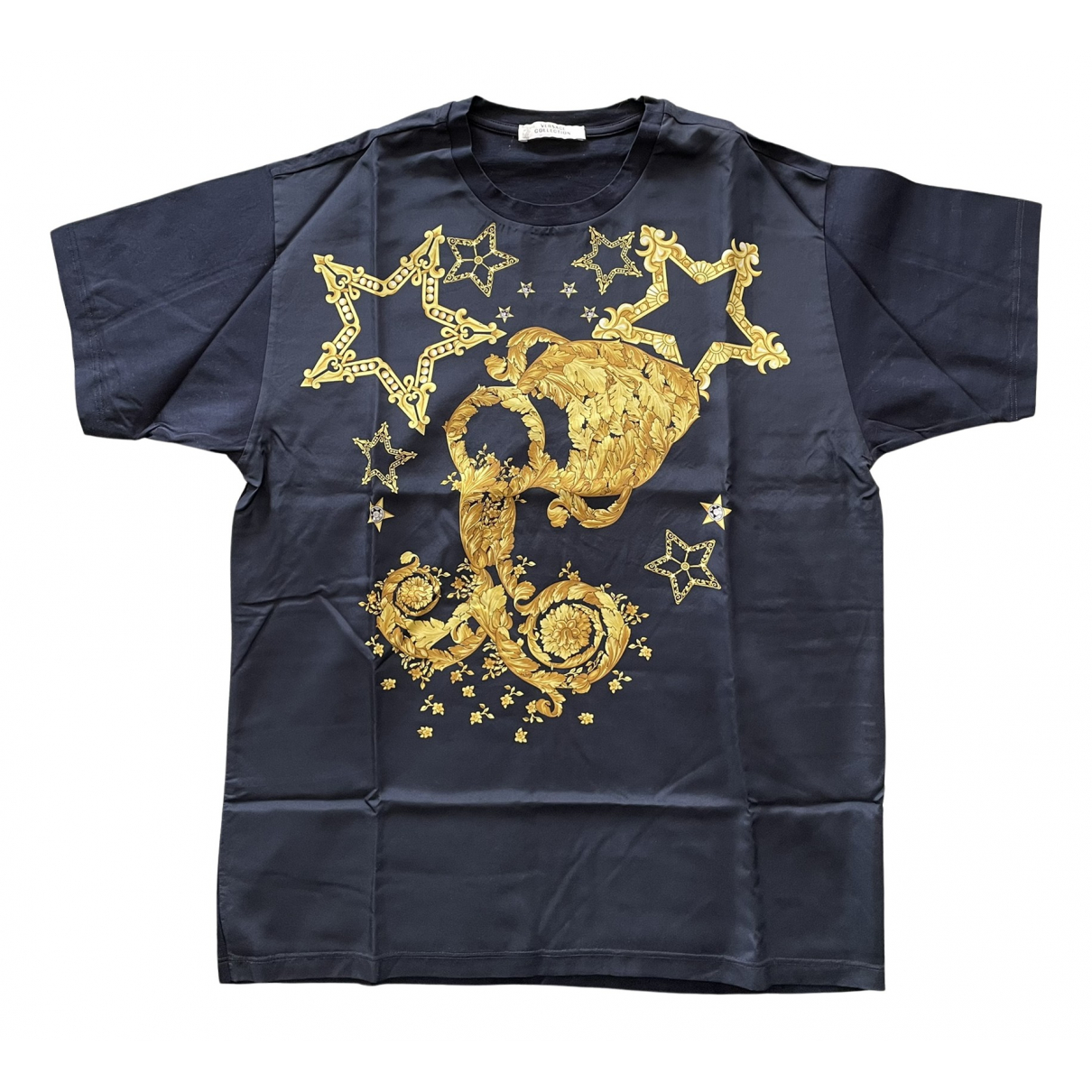 Pre-owned Versace Silk T-shirt In Blue 