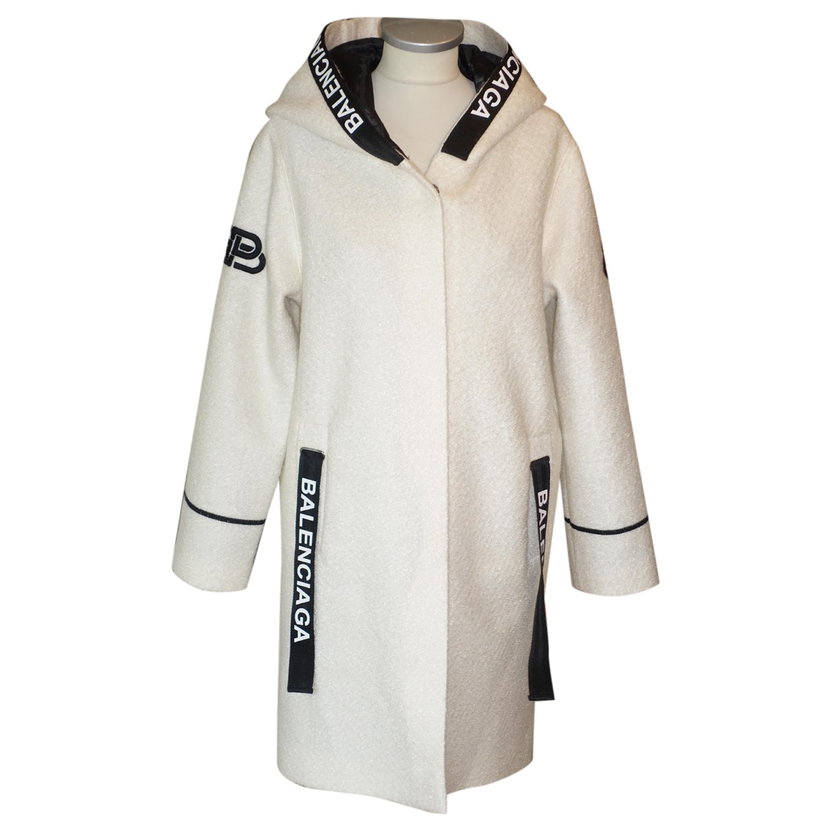 Pre-owned Balenciaga Wool Coat In White | ModeSens