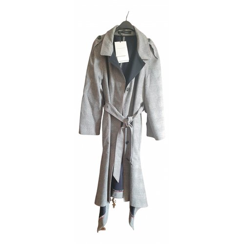 Pre-owned Roland Mouret Wool Peacoat In Grey
