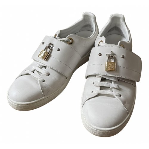 Pre-owned Louis Vuitton Frontrow Leather Trainers In White