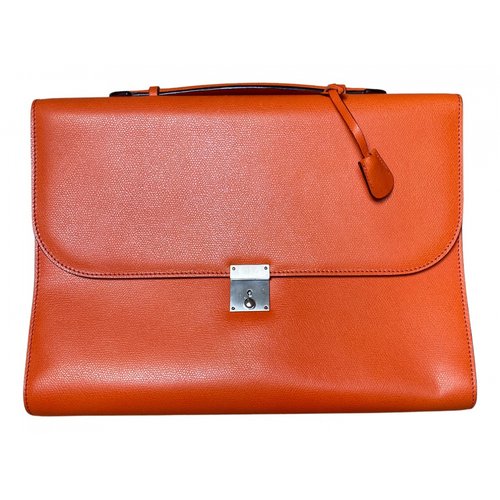 Pre-owned Valextra Leather Purse In Orange