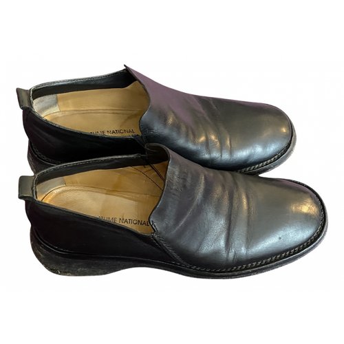 Pre-owned Costume National Leather Flats In Black