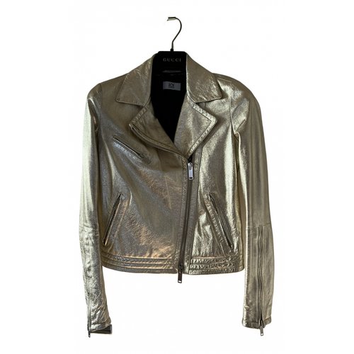 Pre-owned Iceberg Leather Jacket In Gold