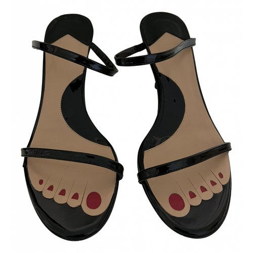 Pre-owned Carel Leather Sandal In Black