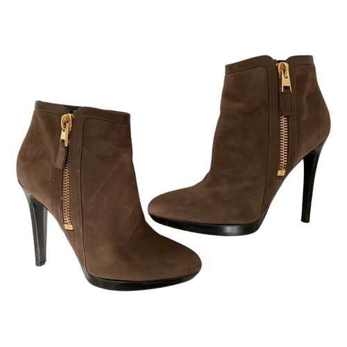 Pre-owned Tom Ford Buckled Boots In Brown