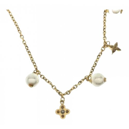 Pre-owned Louis Vuitton Blooming Necklace In White