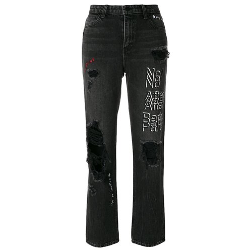 Pre-owned Alexander Wang Straight Jeans In Anthracite