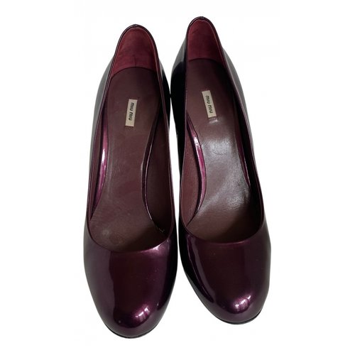 Pre-owned Miu Miu Leather Heels In Purple