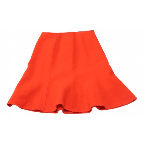 Pre-owned Oscar De La Renta Wool Mid-length Skirt In Red