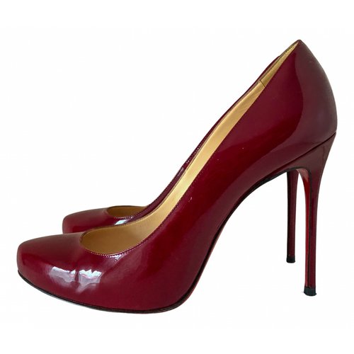 Pre-owned Christian Louboutin Fifi Patent Leather Heels In Red