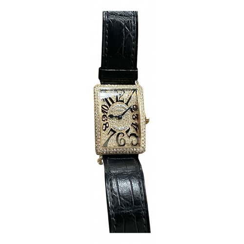 Pre-owned Franck Muller Pink Gold Watch In Black