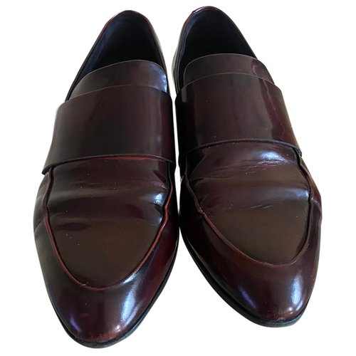 Pre-owned Vagabond Leather Flats In Burgundy