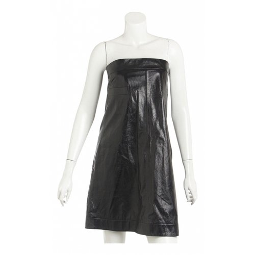 Pre-owned Chanel Leather Mini Dress In Black | ModeSens