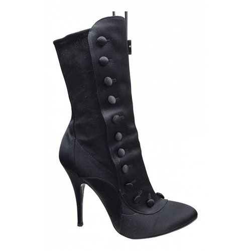 Pre-owned Balmain Cloth Boots In Black