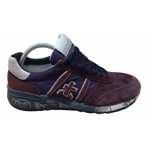 Pre-owned Premiata Cloth Low Trainers In Burgundy