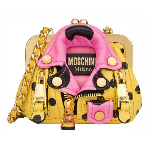 Pre-owned Moschino Leather Bag Charm In Multicolour
