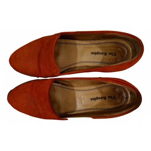 Pre-owned The Kooples Leather Flats In Orange