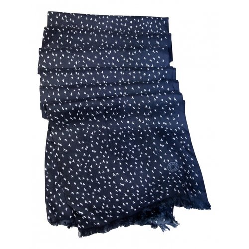 Pre-owned Jane Carr Silk Scarf In Navy