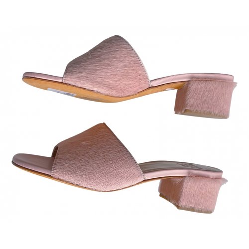 Pre-owned Maryam Nassir Zadeh Pony-style Calfskin Sandals In Pink