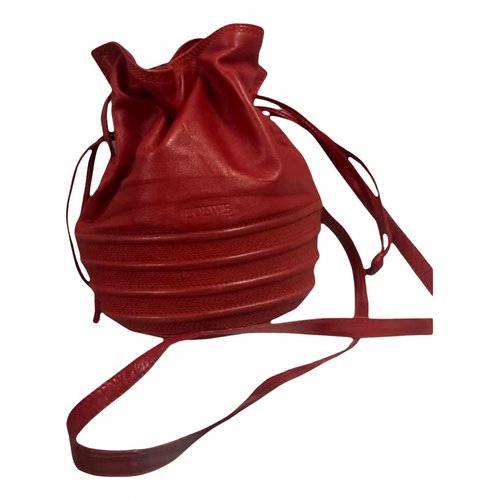 Pre-owned Loewe Flamenco Leather Handbag In Red