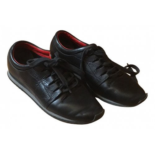 Pre-owned Alexander Wang Leather Trainers In Black