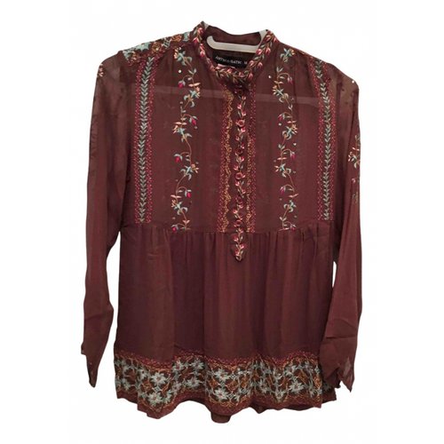Pre-owned Antik Batik Silk Blouse In Brown