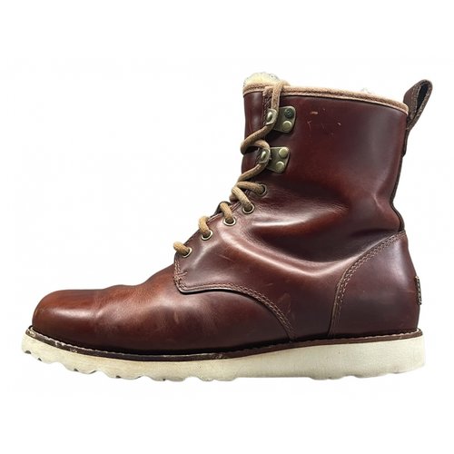 Pre-owned Ugg Leather Boots In Brown
