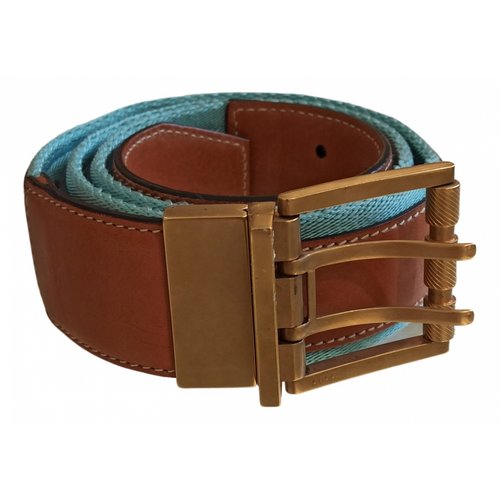 Pre-owned Gucci Cloth Belt In Blue
