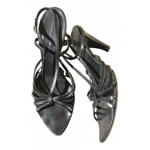 Pre-owned Giancarlo Paoli Leather Sandals In Black