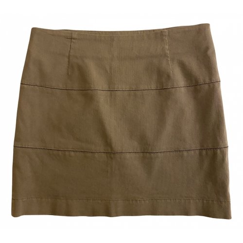 Pre-owned Brunello Cucinelli Mini Skirt In Khaki