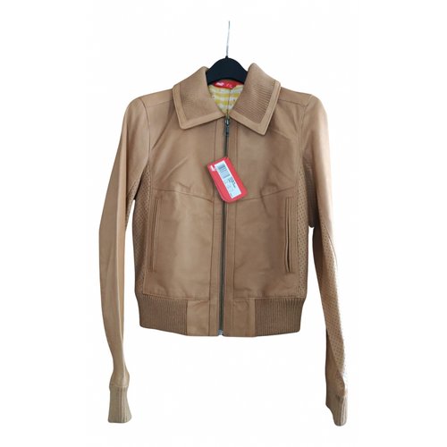 Pre-owned Puma Leather Jacket In Camel