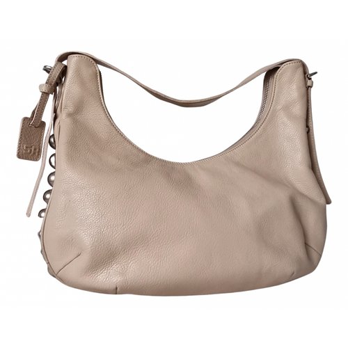 Pre-owned Sonia Rykiel Leather Handbag In Beige