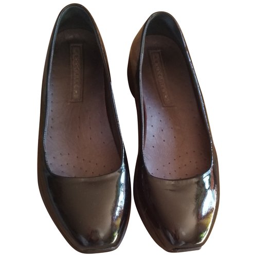 Pre-owned Fratelli Rossetti Patent Leather Ballet Flats In Black