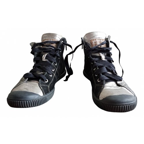 Pre-owned Pataugas Leather Trainers In Anthracite