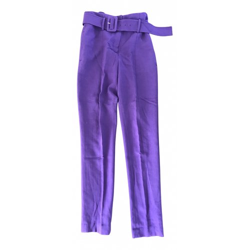 Pre-owned Theory Straight Pants In Purple