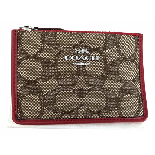 Pre-owned Coach Card Wallet In Red