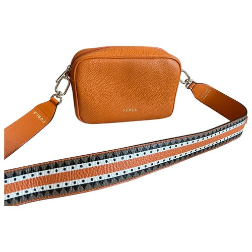 Pre-owned Furla Leather Handbag In Orange