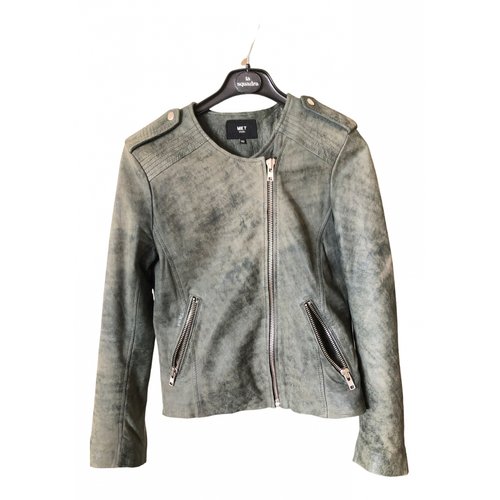 Pre-owned Mkt Studio Leather Jacket In Green