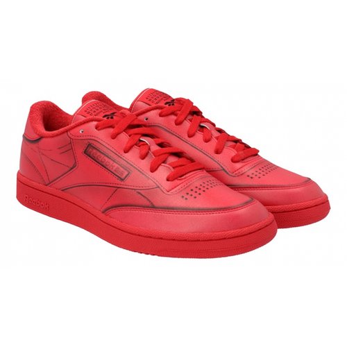 Pre-owned Maison Margiela X Reebok Leather Trainers In Red